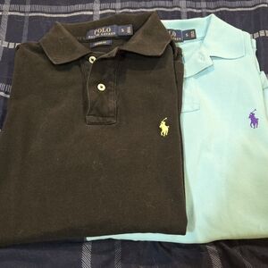 2 Mens POLO by Ralph Lauren Small Collared Shirts Classic Fit